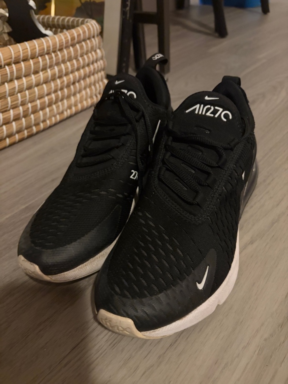 Nike Black and White Air270 Running Shoes